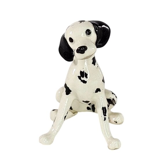 Hagen Renaker Dalmatian Sitting Miniature Figurine Spotted Dog Vintage Ceramic - Picture 1 of 8